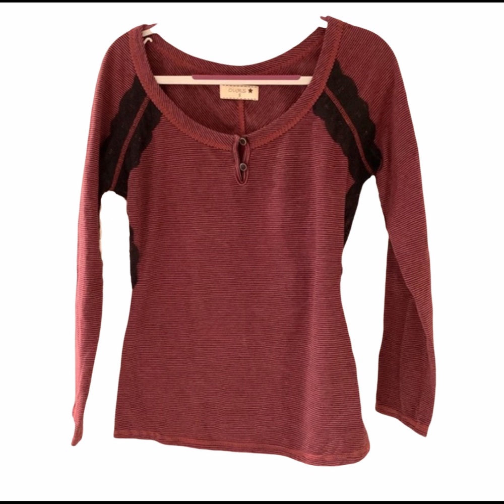 Ours longsleeve red striped top small